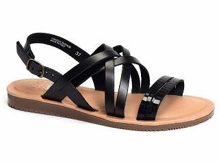 BLAUDIA NOIR 22 - SANDALE NOIR CROCO - INDE